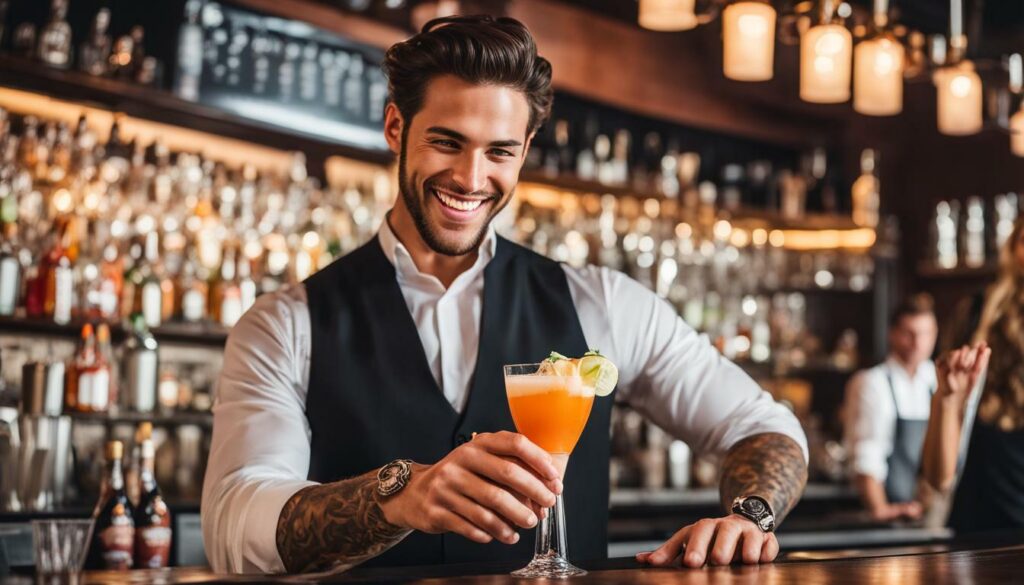 bartender shaking cocktail