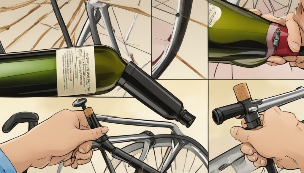 bike pump method for opening a wine bottle