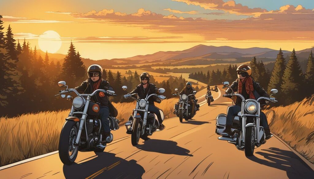 motorcyclists on the open road